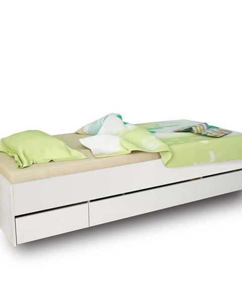 Biela posteľ Kondela
