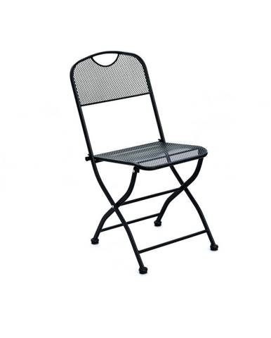 Čierna kovová záhradná stolička - Rojaplast